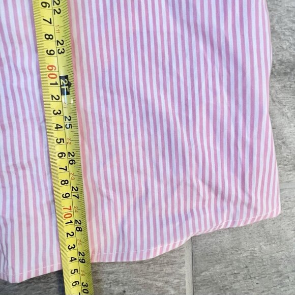 Princess Polly Chloe Button Down Poplin Shirt Long Sleeve Pink Stripe Size 12 - Picture 7 of 7